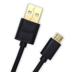 IPAX Golden Series 2x 3Ft Black Hi-Speed Fast Micro USB Charging and Data Transfer Cable - ipax store
